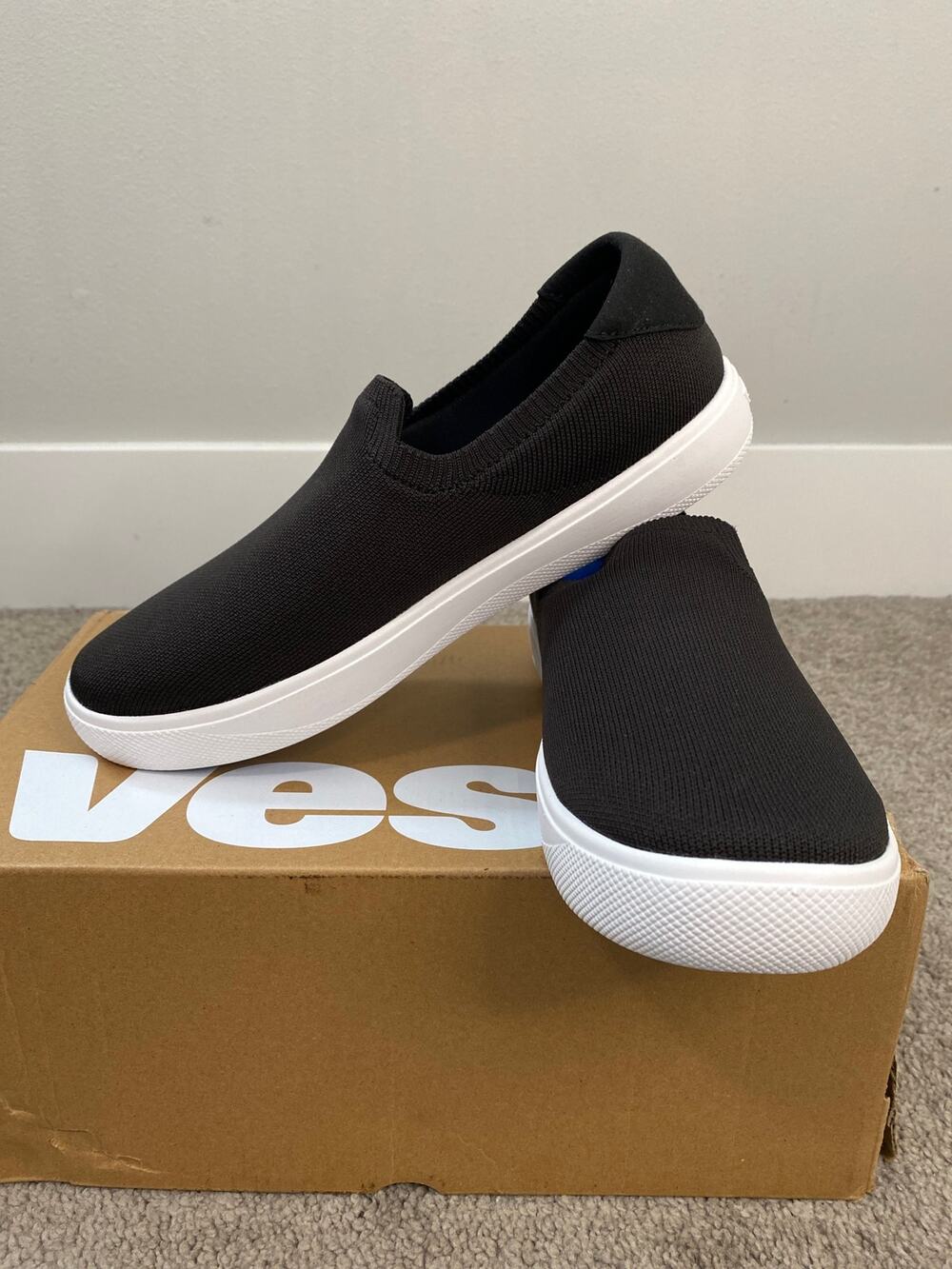 New Vessi Boardwalk Waterproof Slip-On Shoes Black Men’s 7.5